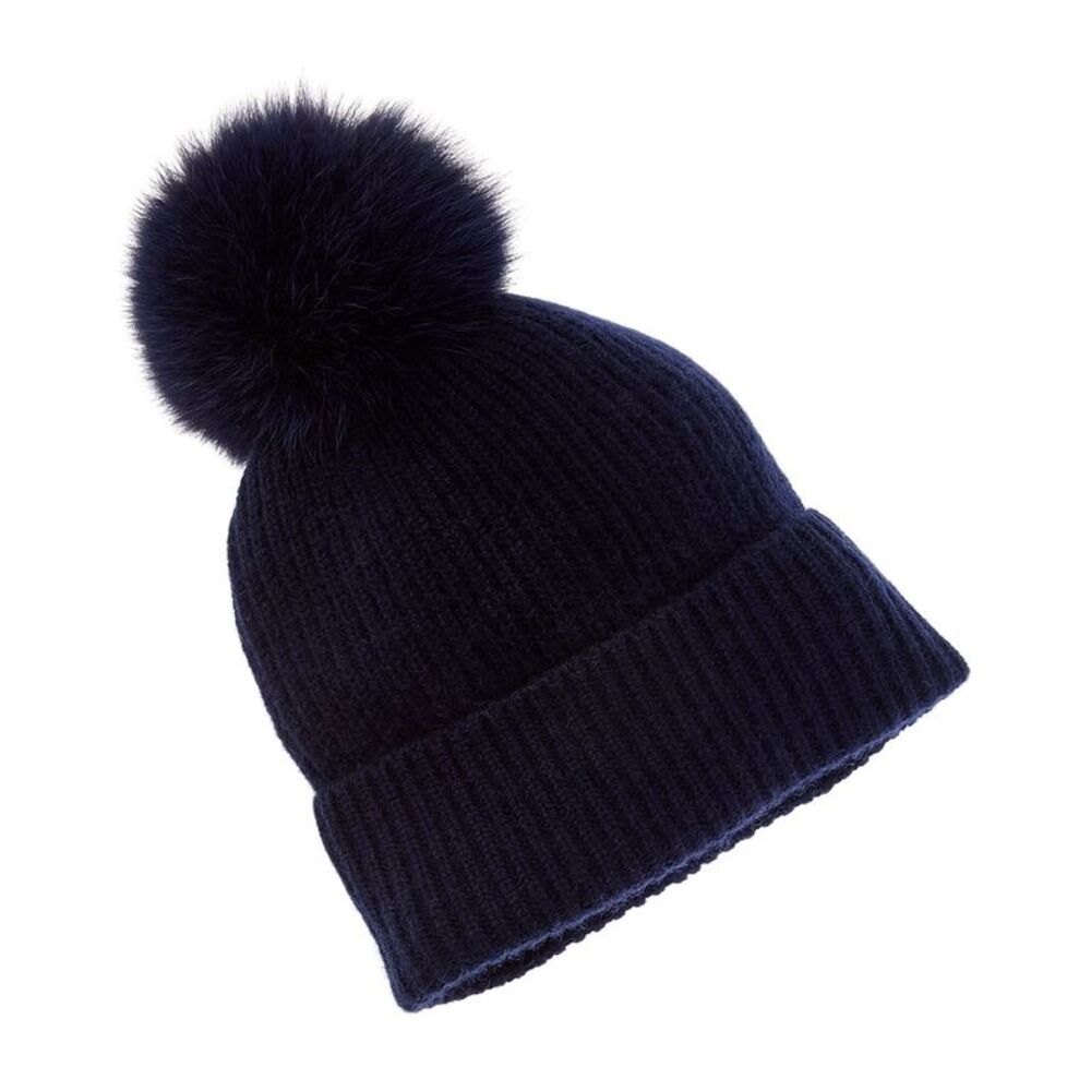 Sofiacashmere Rib Cashmere Hat, Blue